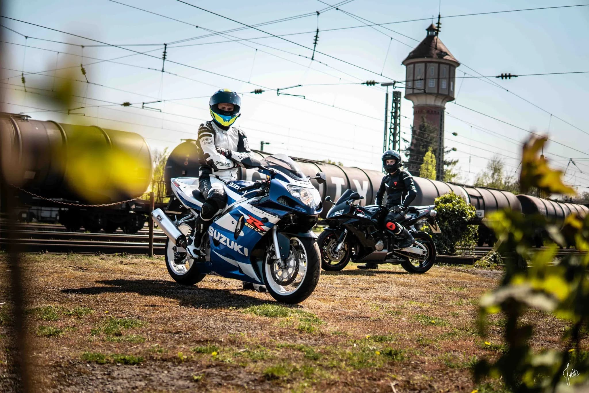 Turquoise water and swimmers in a jungle lagoon