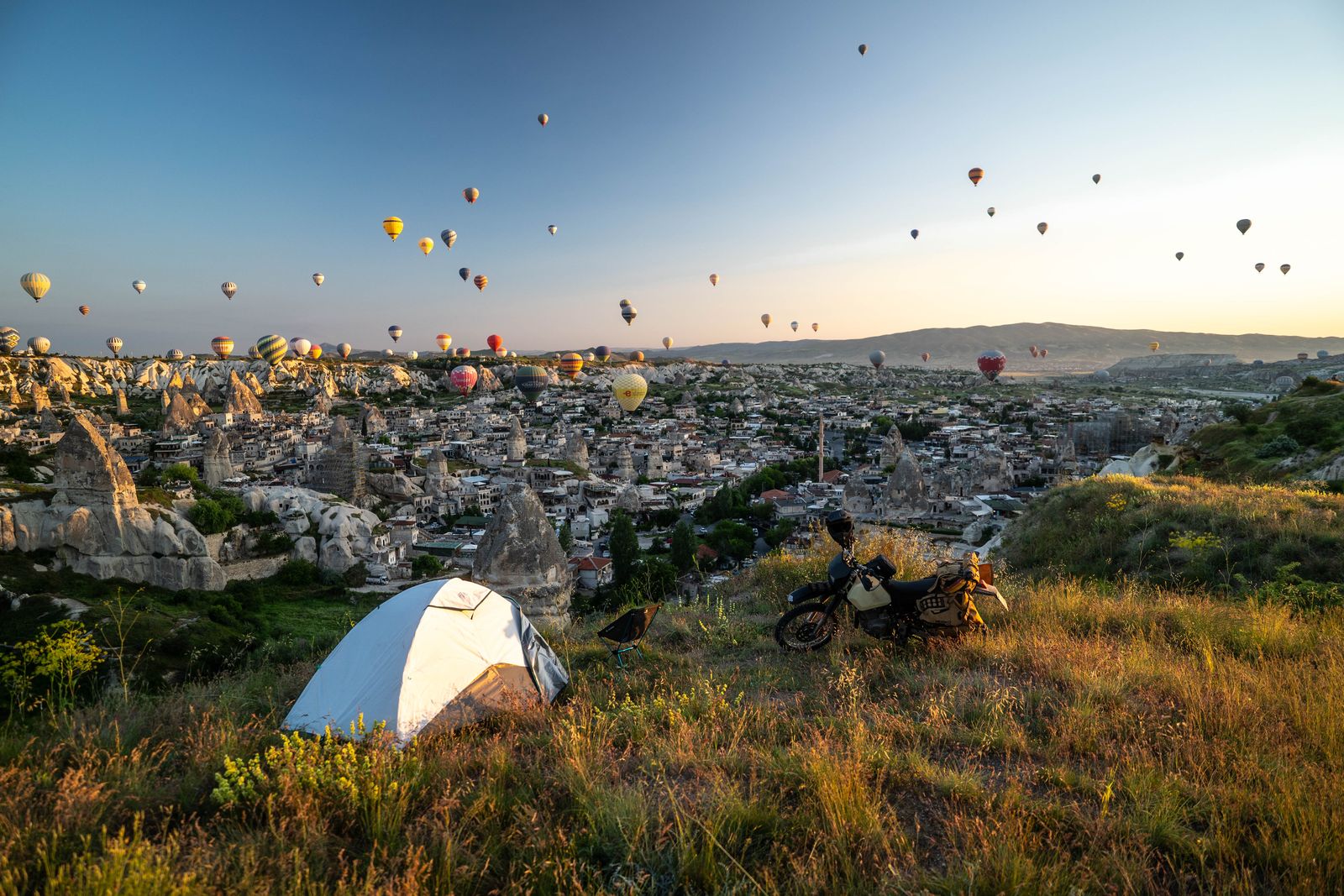 Camping beneath the hot air balloons of Cappadocia